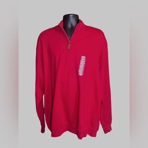 Jack Nicklaus Sweater / Sweatshirt Mens XXX Large Red Cotton Quarter Zip NWT